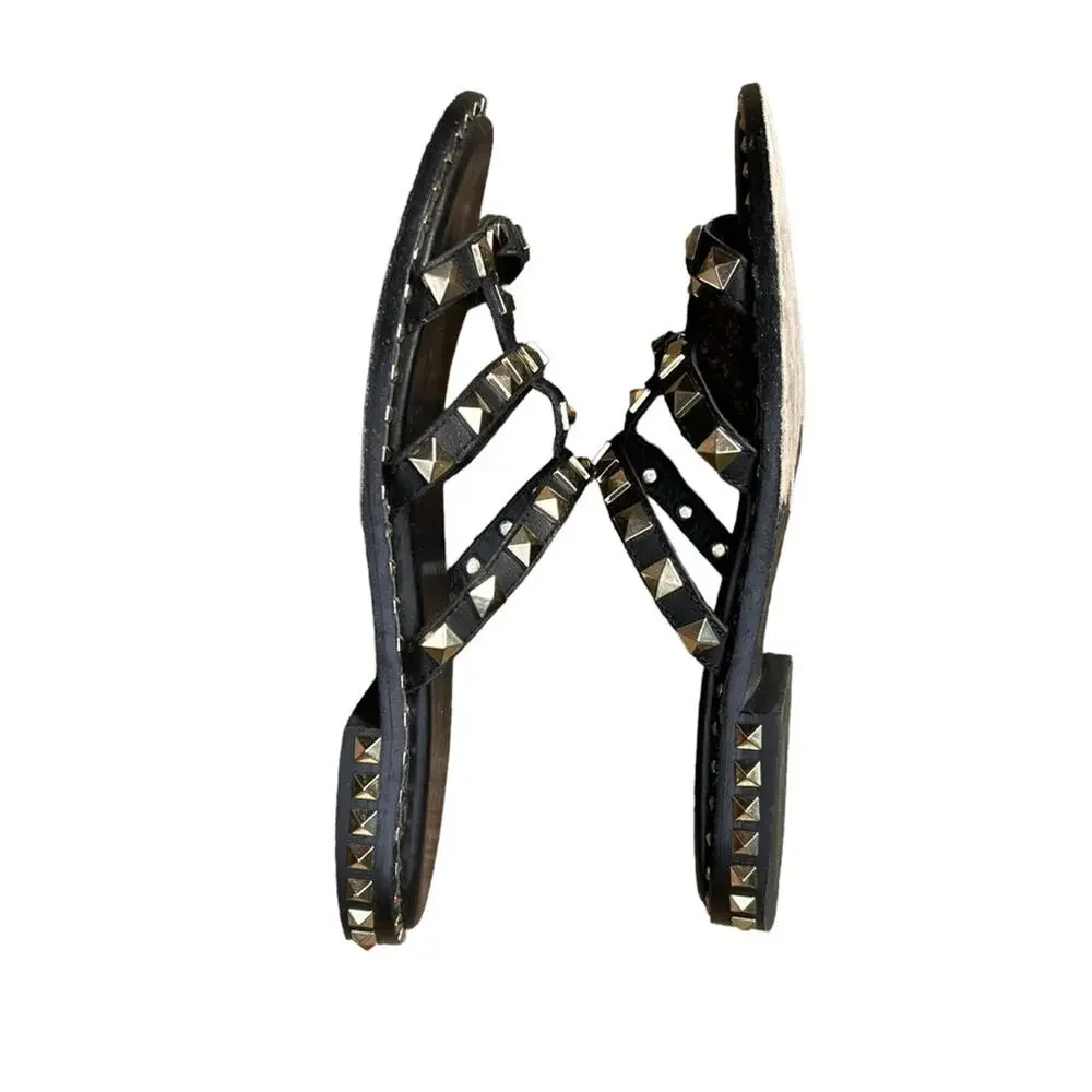 ASH Black & Gold Studded sandals size 37 US Size 6.5/7 GUC